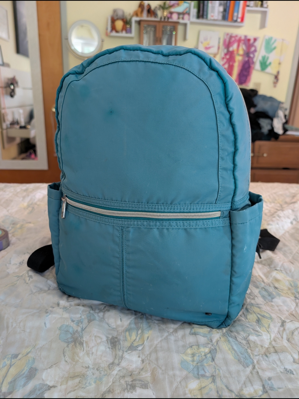 Teal Nylon Kids Backpack